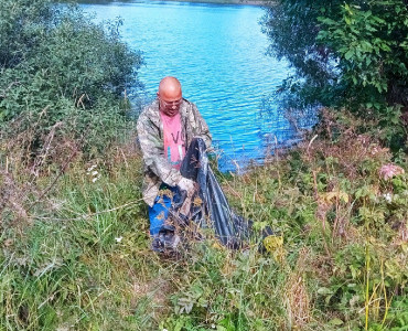 Уборка озера в деревне Кощино, 04.09.2022 - 14